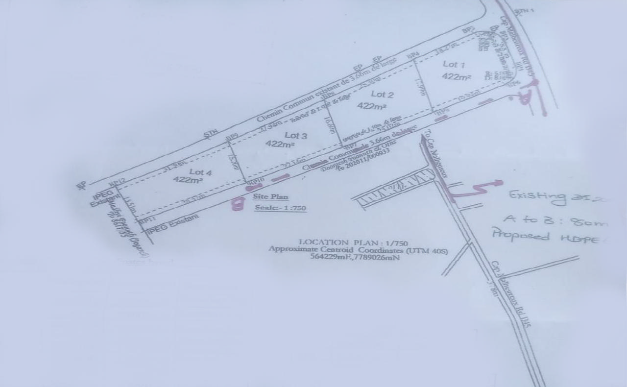 Terrain résidentiel de 1688 m2 en vente à Cap Malheureux, nord, île Maurice – LexpressProperty.com | 327704 | Ref01