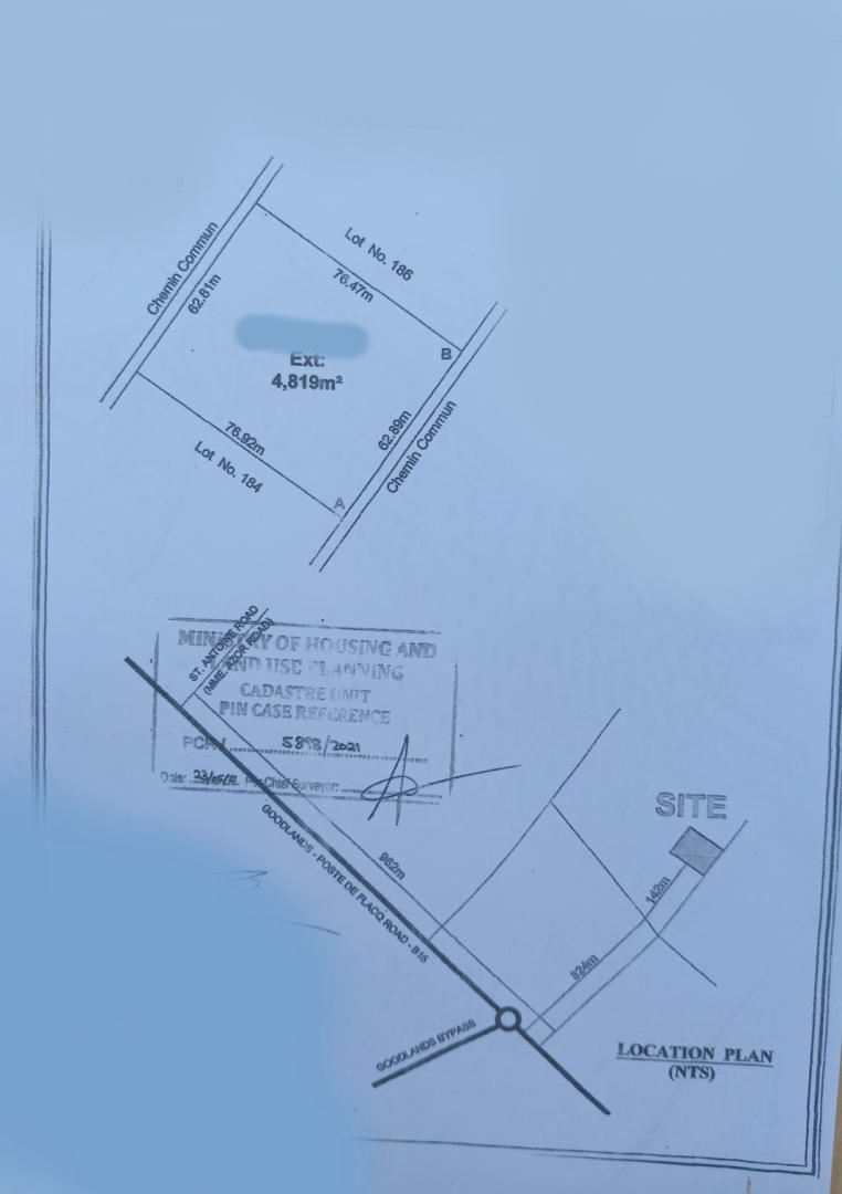 Agricultural land of 4819 m2 for sale in Goodlands, north, Mauritius – LexpressProperty.com | 772018 | Ref01