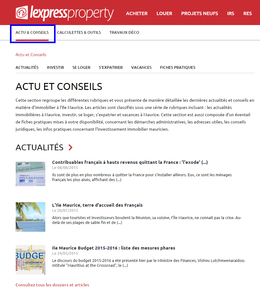 2. Actu & Conseils