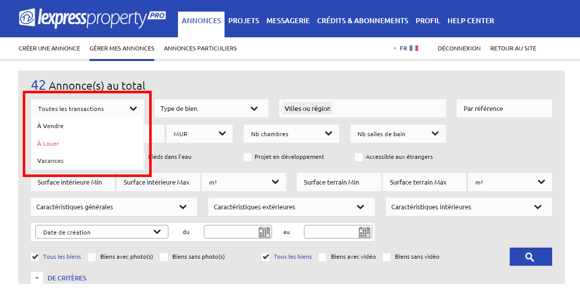2. Les transactions (acheter, louer, vacances ) 